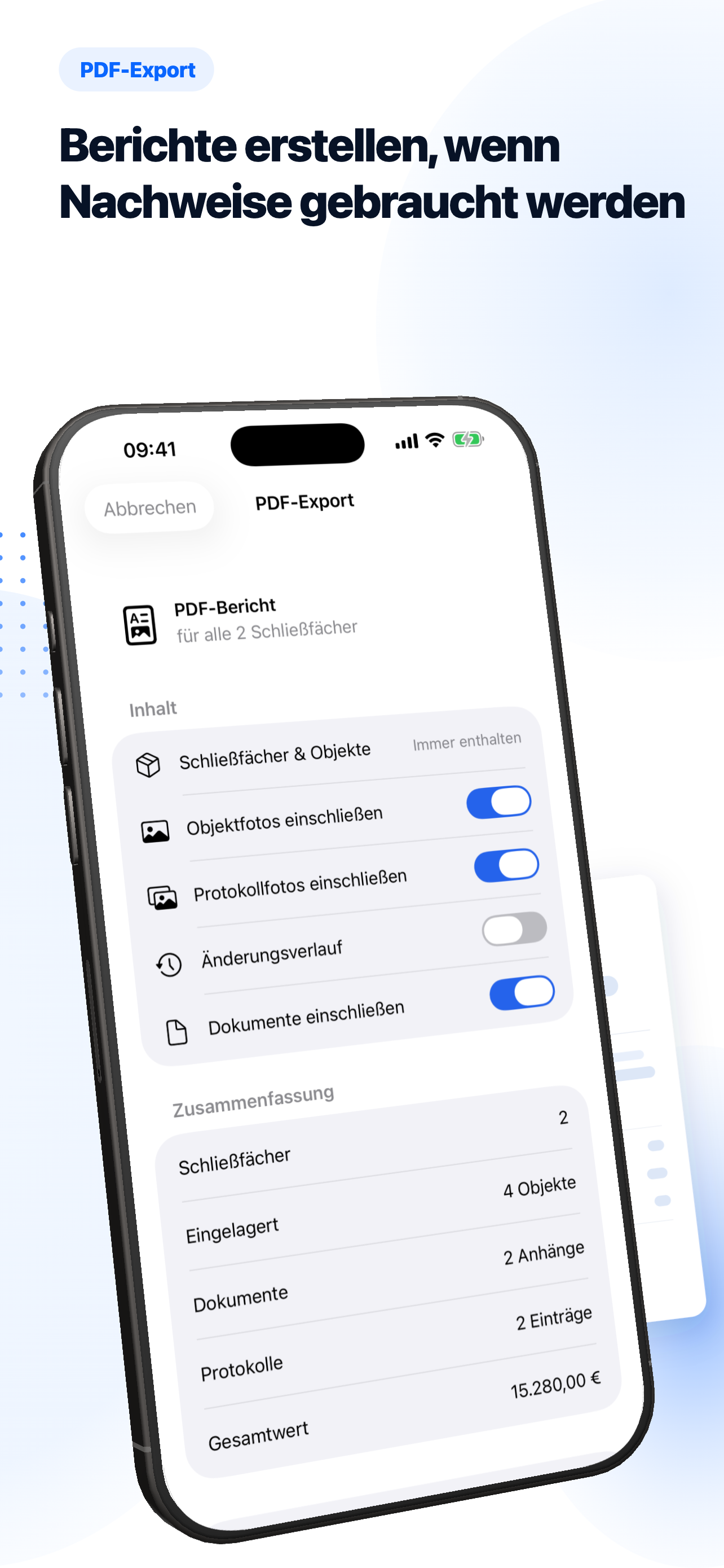 Detaillierte PDF-Berichte exportieren